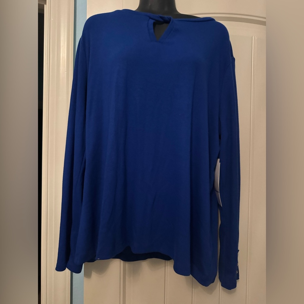 Liz Claiborne Royal Blue Long Sleeve Top size XXL